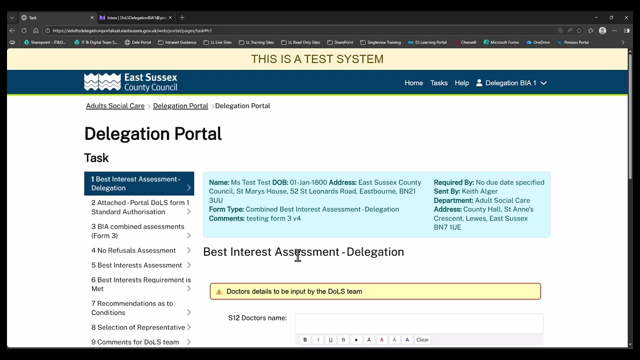 Delegation Portal Training Video for s12 DRs and BIAs