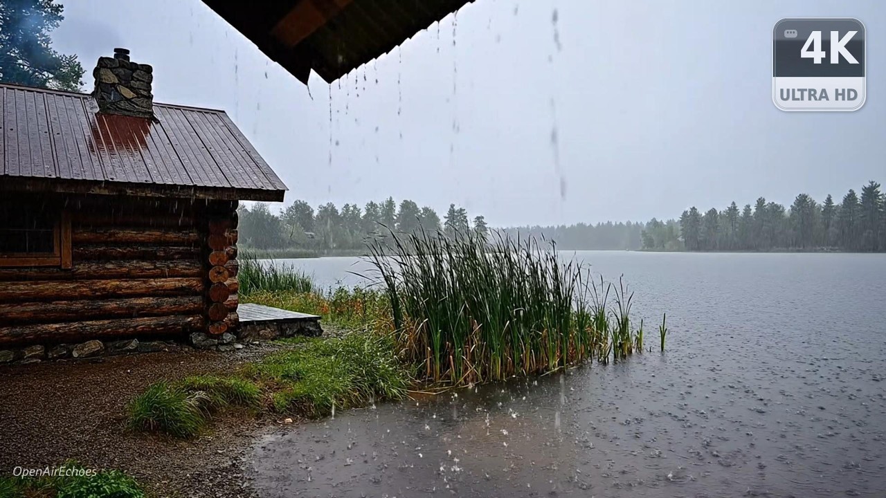Shelter by the Rainy Lake | Storm Passing Through the Silent Pines (3H)