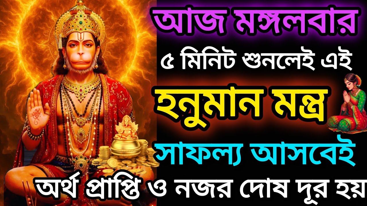শুনুন ৫ মিনিট এই হনুমান মন্ত্র 🕉️জীবনের সাফল্য আসবেই। নজর দোষ দূর হবে ও অর্থ প্রাপ্তি হবে। Hanumanji