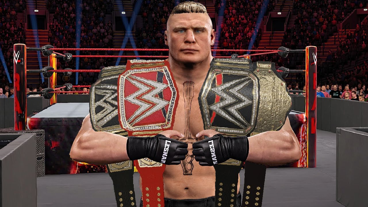 WWE 2K17 - All Of Brock Lesnar Championships Wins In WWE!