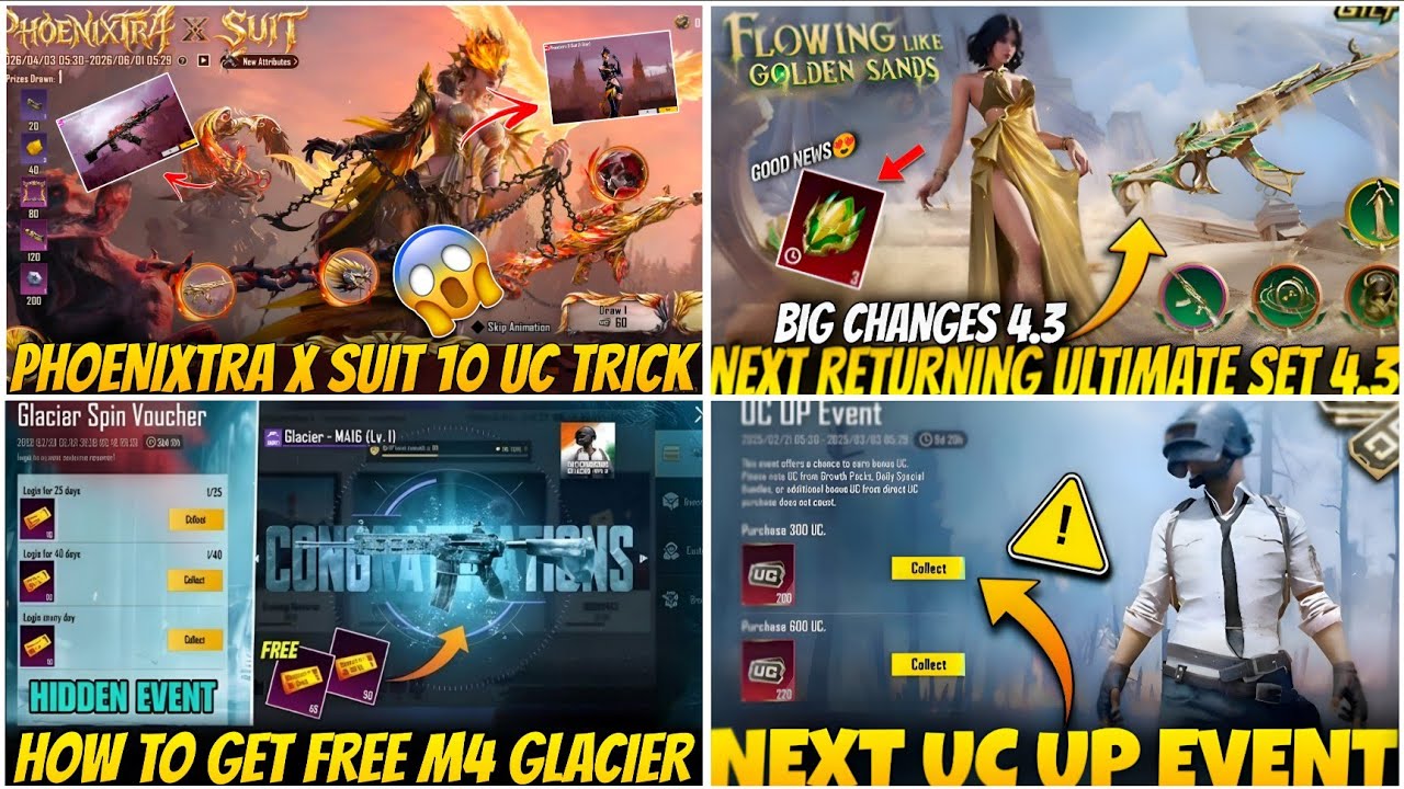 🔴NEXT ULTIMATE OUTFIT BGMI 4.3 LEAKS |PHOENIXTRA X SUIT BGMI😱| NEXT UC UP EVENT BGMI & M416 GLACIER 