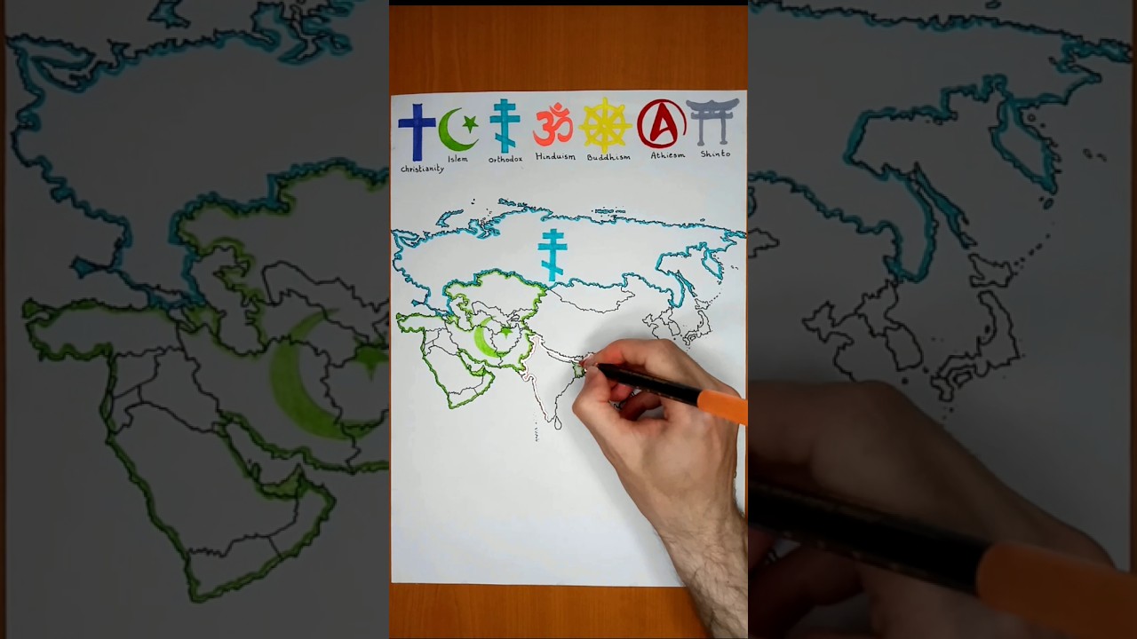 Religion in Asian countries | Asia religion, Map drawing #shorts #religion #education #asia #viral