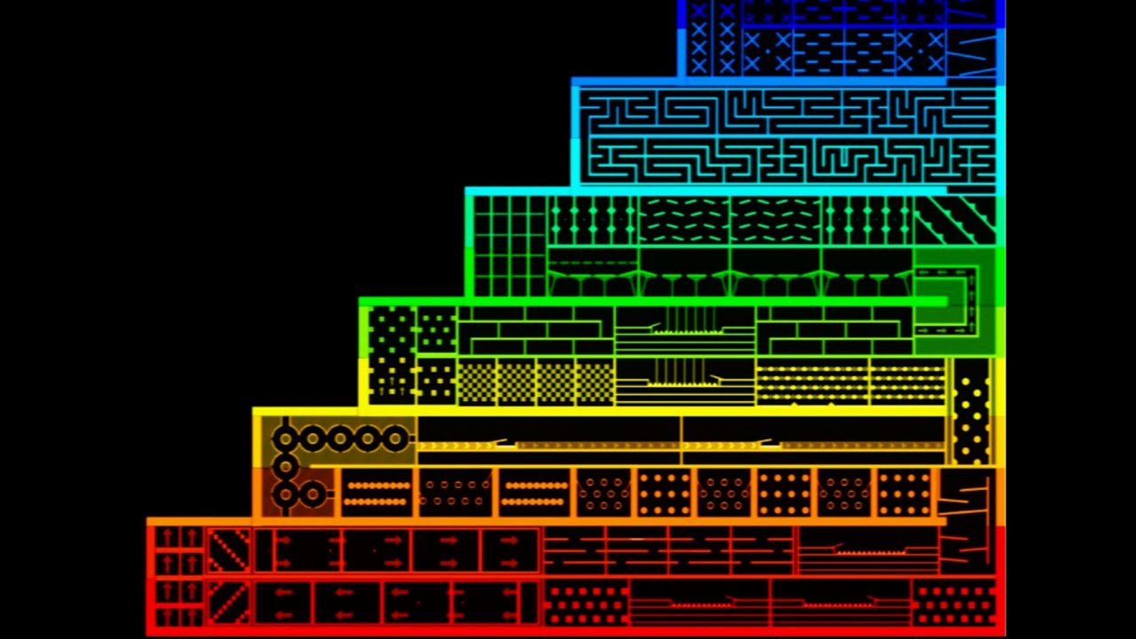 Climb The Rainbow Stairs! - 16 Colors - Marble Race In Algodoo