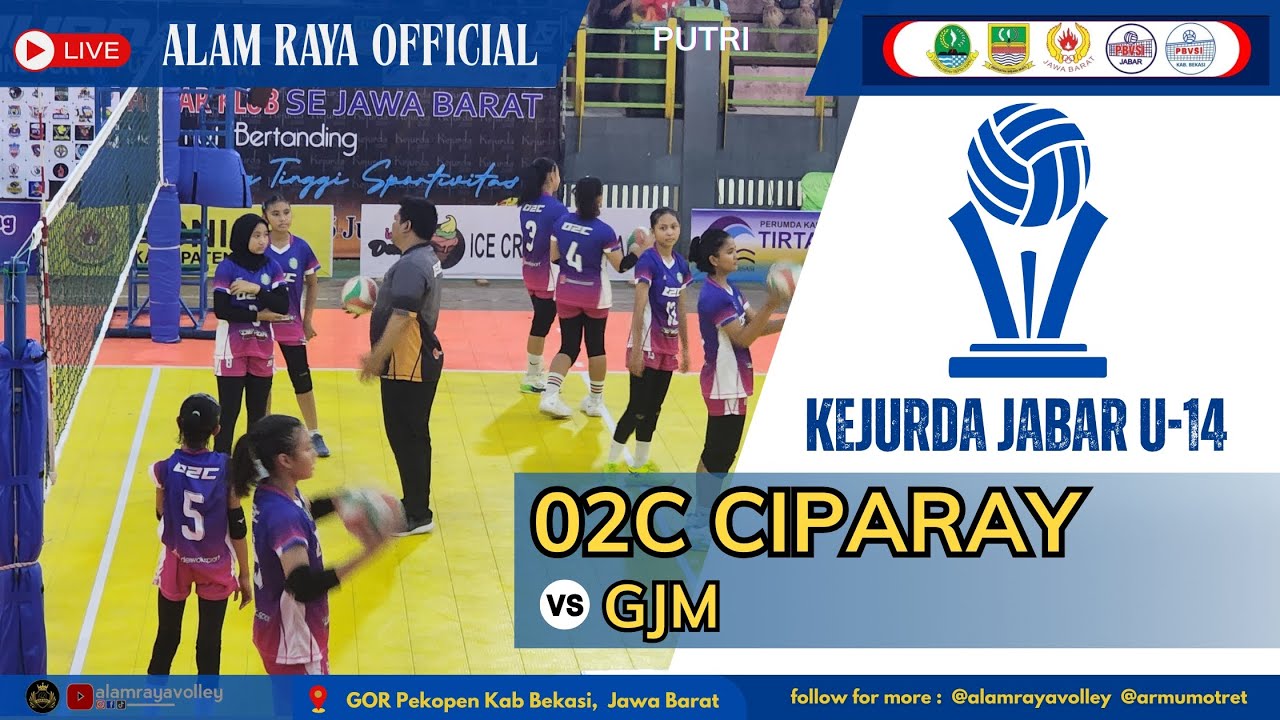 🔴 LIVE KEJURDA BOLA VOLI INDOOR U 14 JABAR | O2C CIPARAY VS GJM