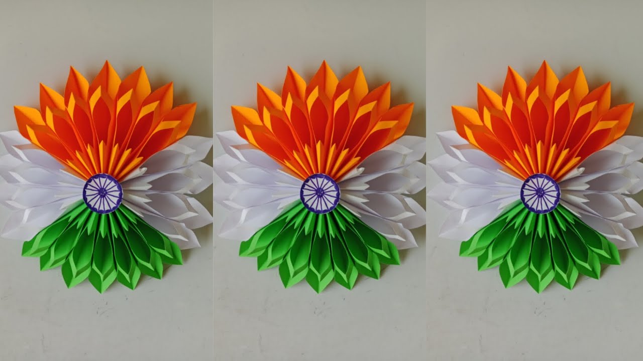 How To Make Republic Day Craft Idea/DIY Independence Day Tricolour Paper Craft/Easy Handing Wall Rep