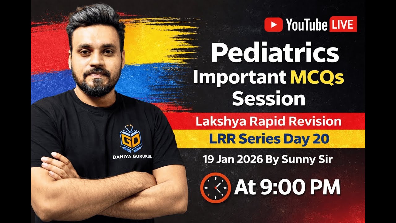 PEDIATRIC MCQ SESSION  FOR NORCET 10 | PGI  | SGPGI  | KGMU |RRB EXAM  |LIVE @ 9 PM