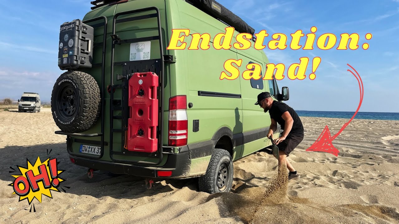FESTGEFAHREN im SAND! 🤯 / Vanlife Griechenland 🇬🇷 / Sprinter 4x4