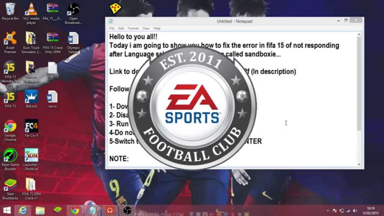 Fifa 15 Language select crash fix on windows 8/8.1!!
