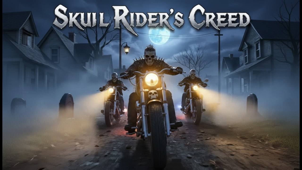 Skull Rider’s Creed #RideHard #NoLawNoFear #IronSkull #RockRebels #MotorcycleLife