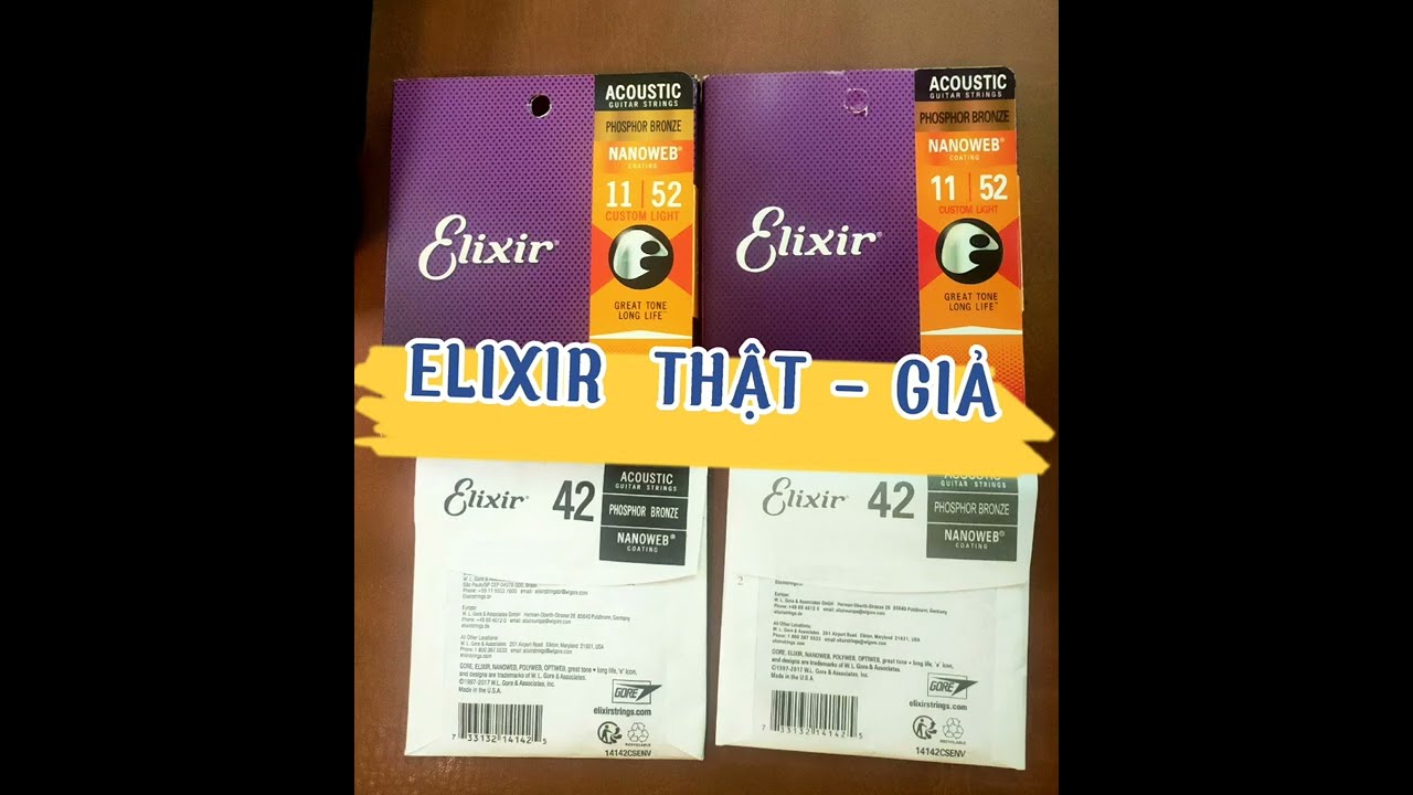 Dây đàn ELIXIR hàng thật và hàng giả, nhận biết phân biệt tránh mất tiền bị lừa