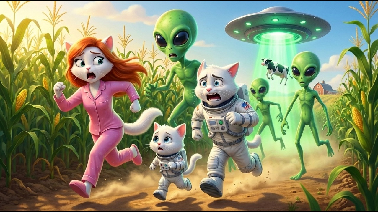👽🙀A UFO Abducted a Mother Cat, The Kitten And The Father Are Trying To Save The Mom🐈| Ai Cat Stories