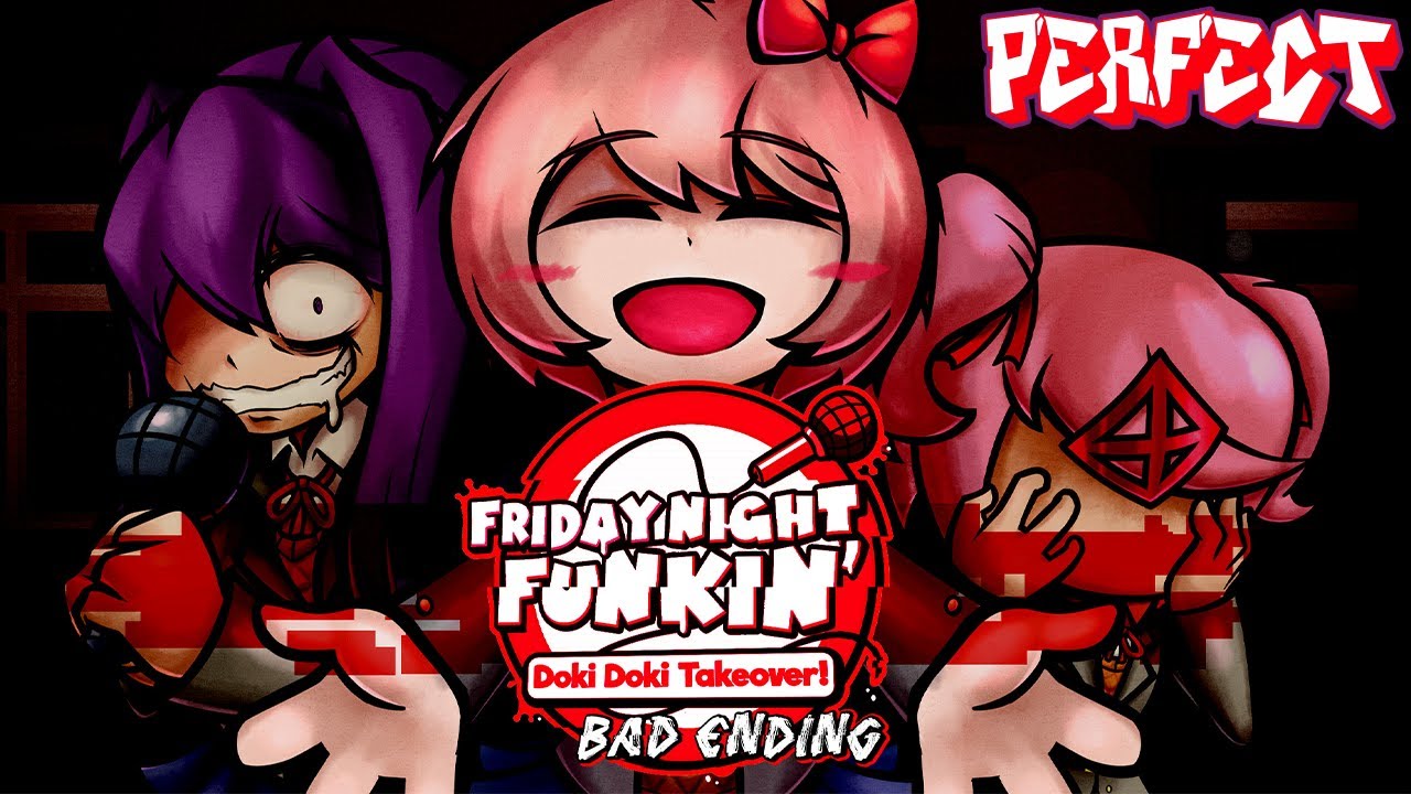 Friday Night Funkin' - Perfect Combo - Doki Doki Takeover! | BAD ENDING Mod + Cutscenes [HARD]