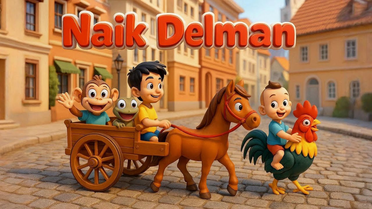 Naik Delman🐴 – Lagu Anak Anak Populer | Lagu Edukasi Anak PAUD TK Terbaru Animasi Kartun