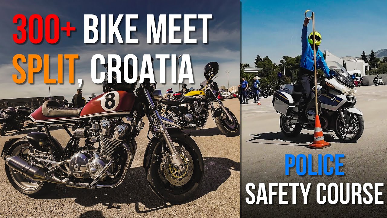 Motovlog Split, Croatia: HUGE bike meet and ride + police SAFETY course Dračevac