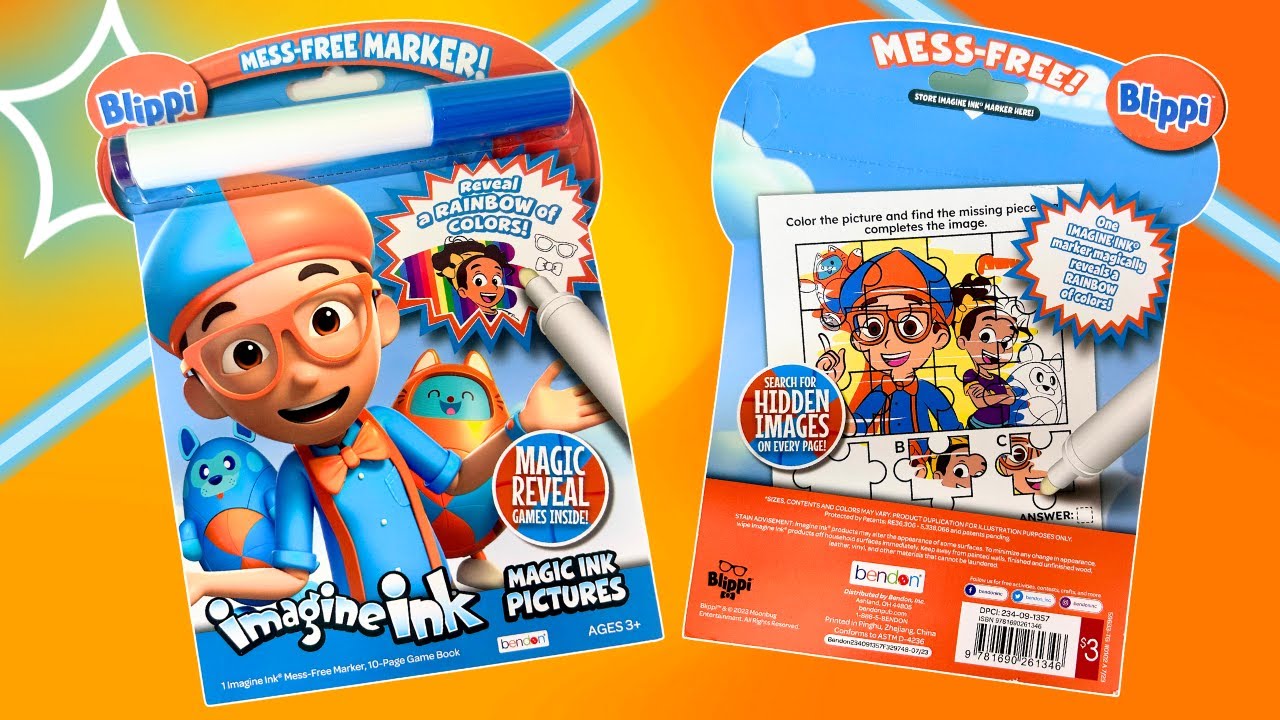 Blippi Imagine Ink Coloring Toys! | Blippi & Meekah Magic Ink Activity & Game Book | Color Pictures