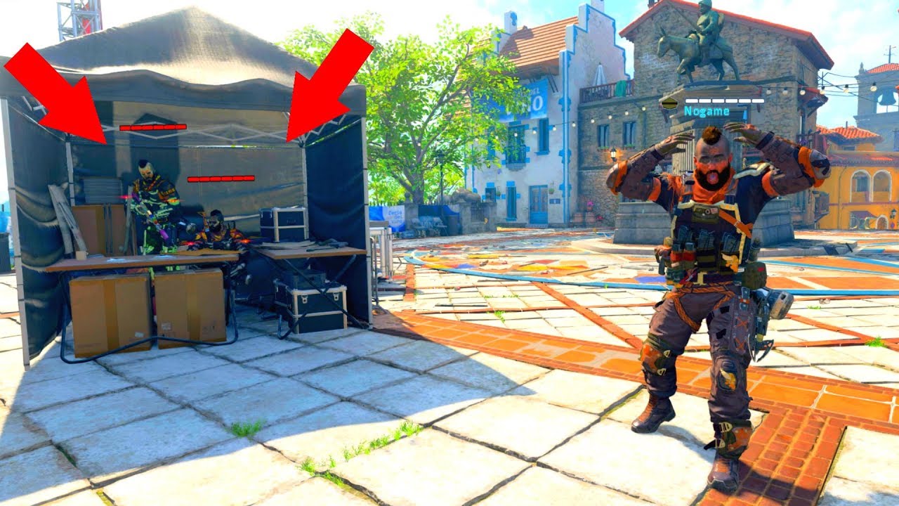 NEW SECRET HIDING SPOT INSIDE THE TENT!!! HIDE N' SEEK ON *BLACK OPS 4*