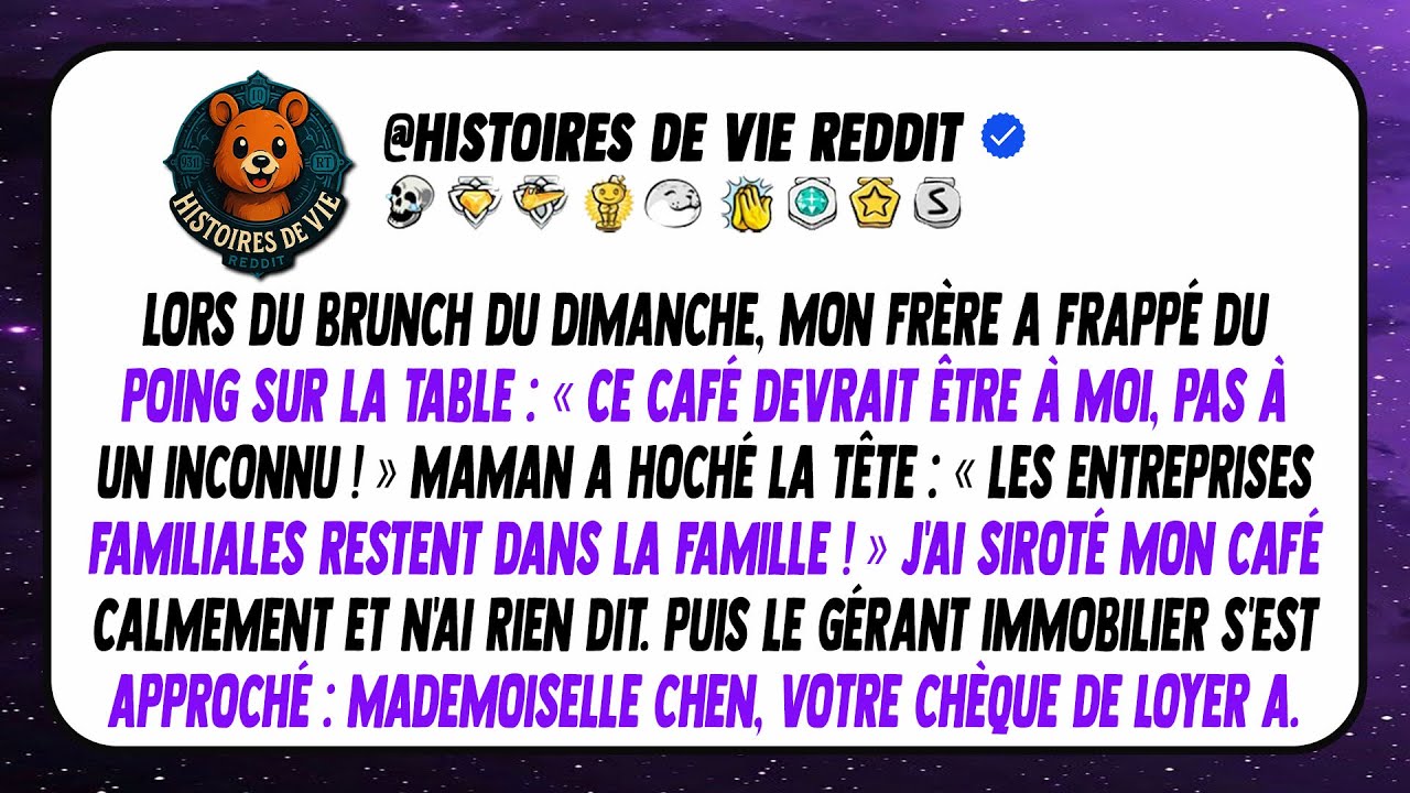 Mon frère a exigé mon café, ignorant que je possède tout le centre commercial.