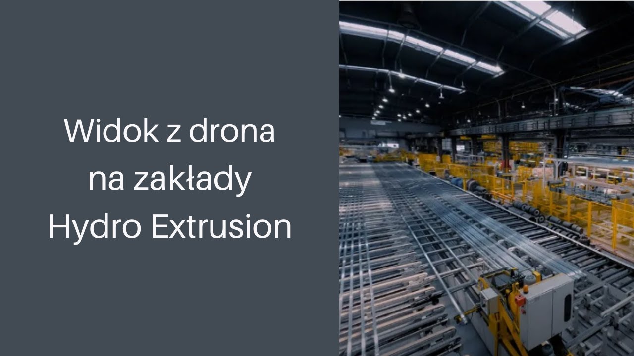 Widok z drona: Lot nad zakładami produkcji aluminium Hydro Extrusion Poland