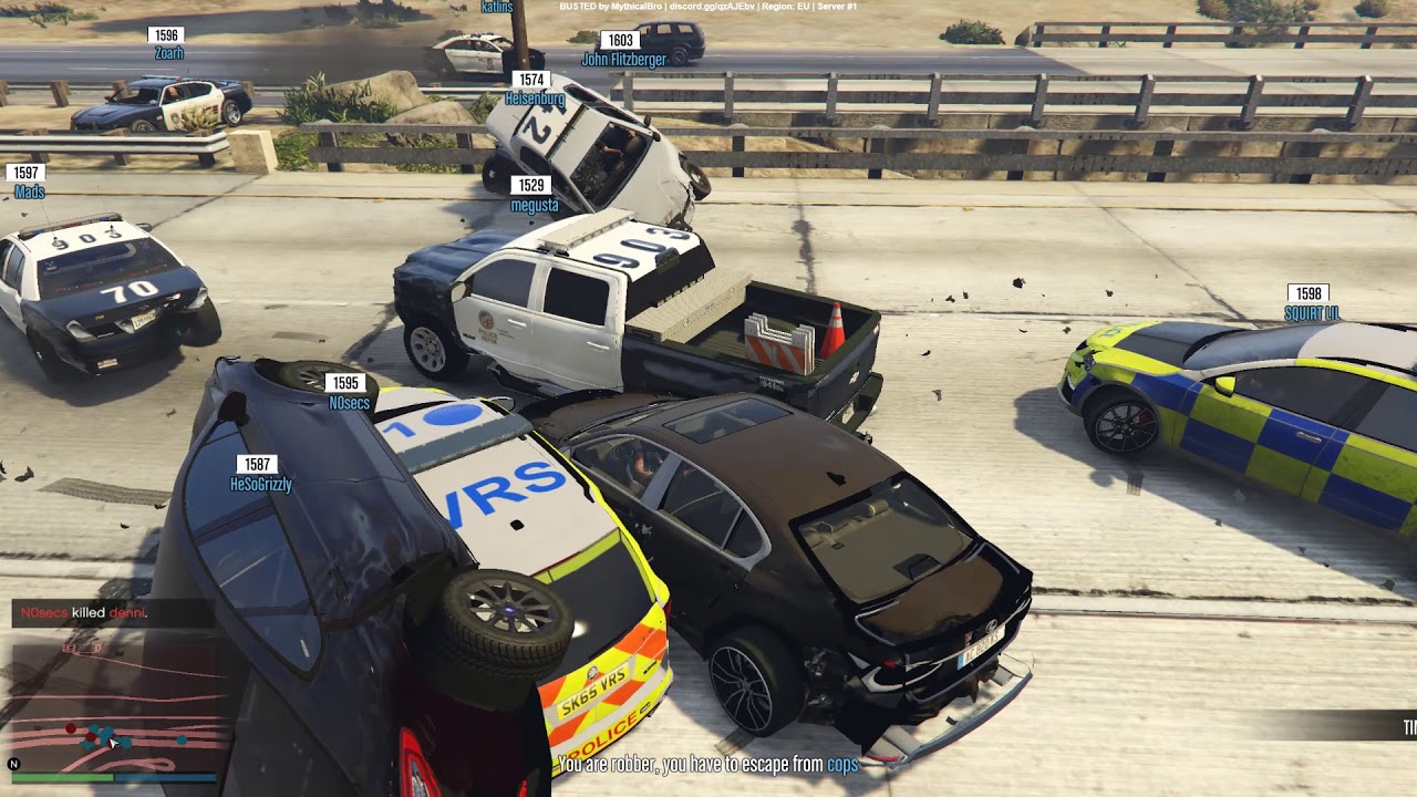 GTA FiveM PVP Busted Cops vs Robber escape