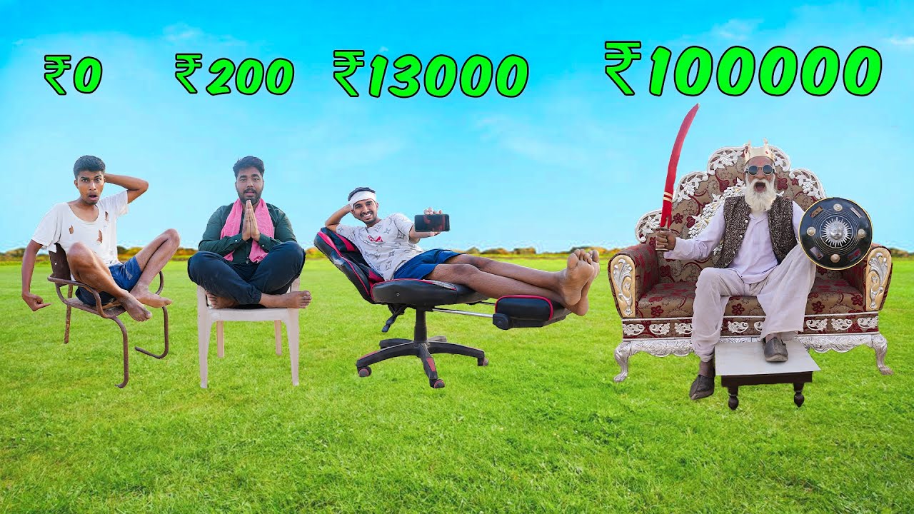 Poor vs Home vs Gaming vs King chair survival challenge 🪑 Low to High Budget Challenge