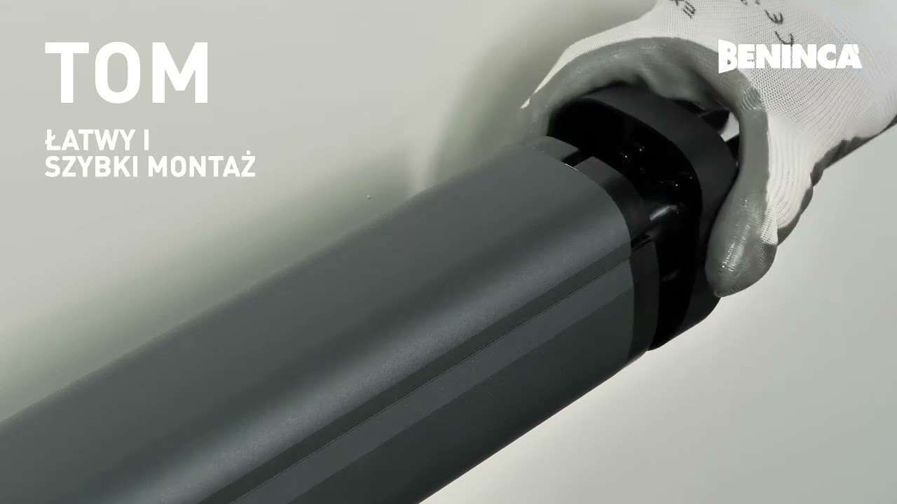 Beninca. Siłownik TOM, produkt klasy premium do bram skrzydłowych, z wyłącznikami krańcowymi.