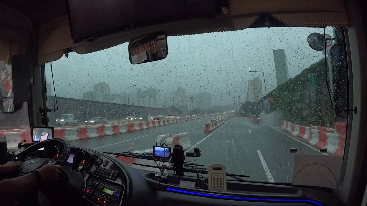 [ep.41] 4k 관광버스기사일상ㅣ폭우ㅣ구독자 1k 감사합니다ㅣkorea tour bus driver vlog.pov ㅣThanks for 1kㅣ
