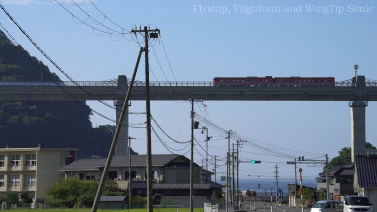 Train Railway Bridge 餘部駅 周辺 余部橋梁 JR西日本 山陰本線 普通列車 豊岡駅 行き キハ40系 キハ47形 気動車