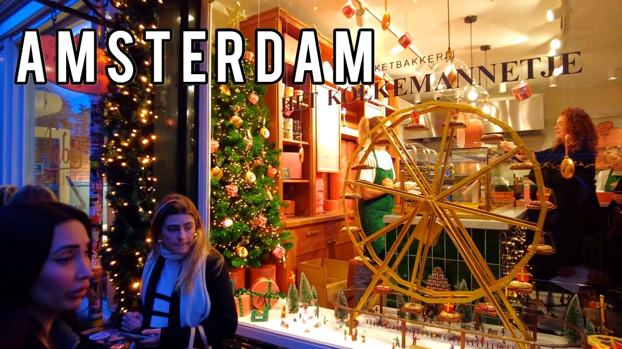 ✨ Amsterdam Evening Walk decorater by Christmas Lights 