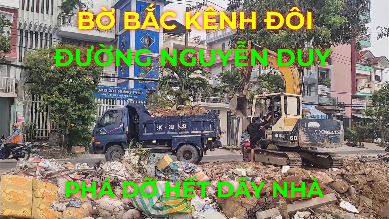Phá dỡ hết Dãy nhà đối diện Giáo xứ Hưng Phú đường Nguyễn Duy Bờ Bắc Kênh Đôi Quận 8 cũ