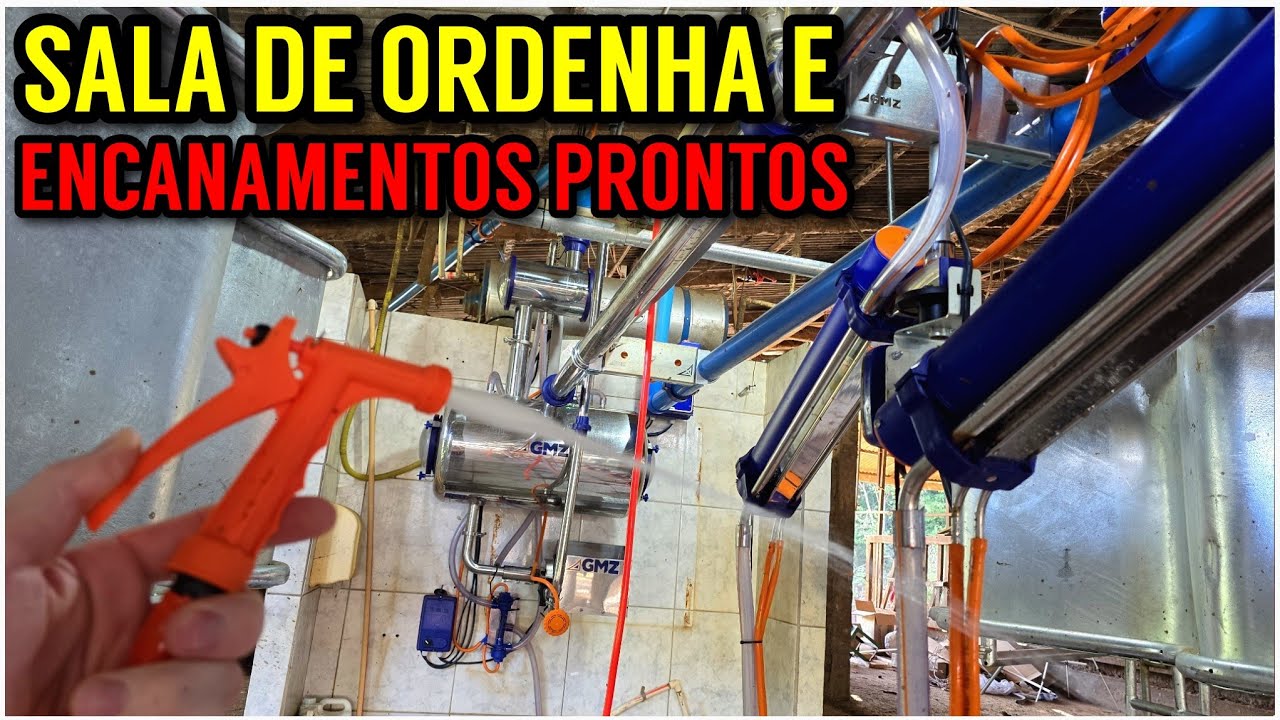ORDENHADEIRA NOVA e encanamentos instalados (ordenha GMZ autom&aacute;tica)