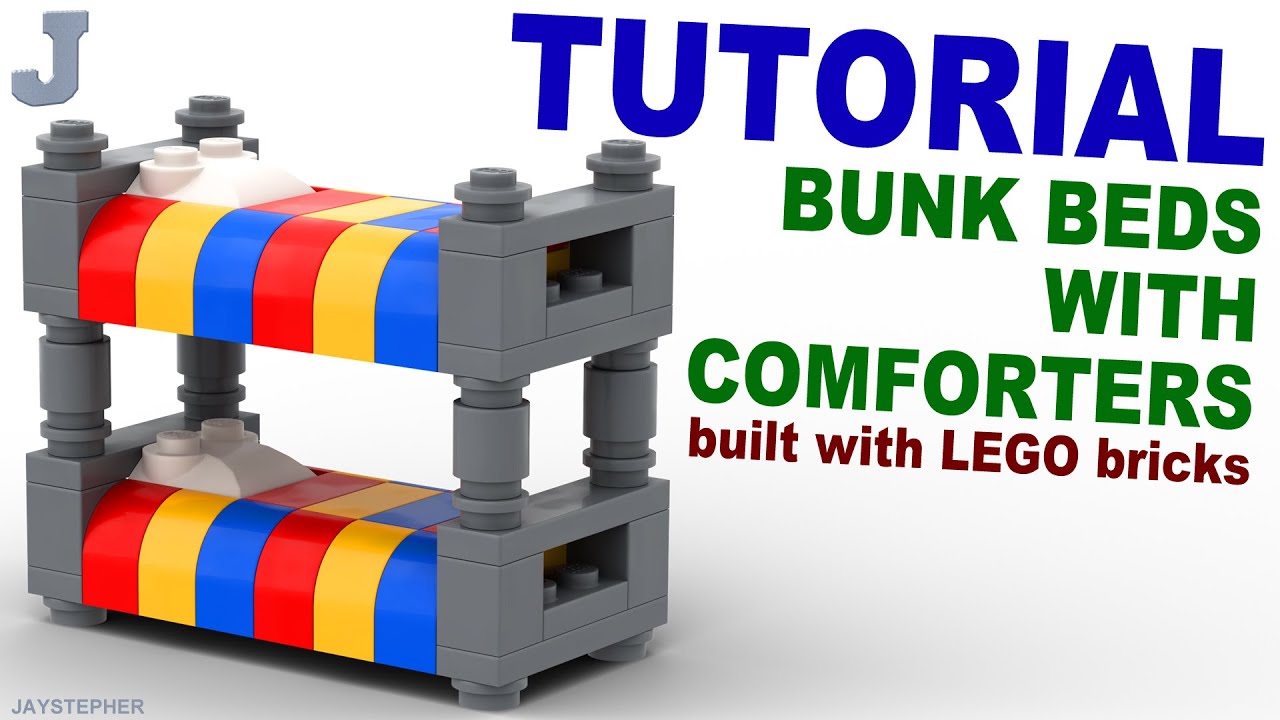 How To Build LEGO Bunk Beds With Comforters DIY Tutorial