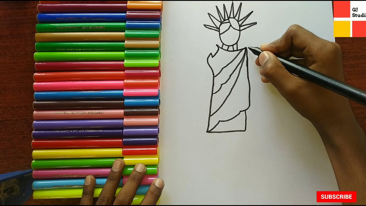 How to draw statue of Liberty/Newyork, America/Gj studies 😀