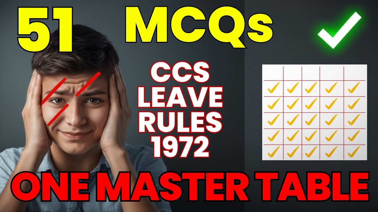 51 MCQs That Decide Your Exam Rank | CCS Leave Rules 1972 (One Master Table)- FOR KVS/NVS/EMRS/EXAM