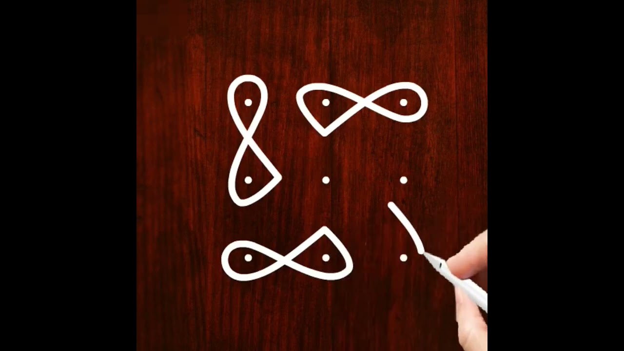 🌺Creative Daily Kolams🌺3 dots  Easy Muggulu, RangRangoli Kolam, simple muggulu, tipke wali rangoli