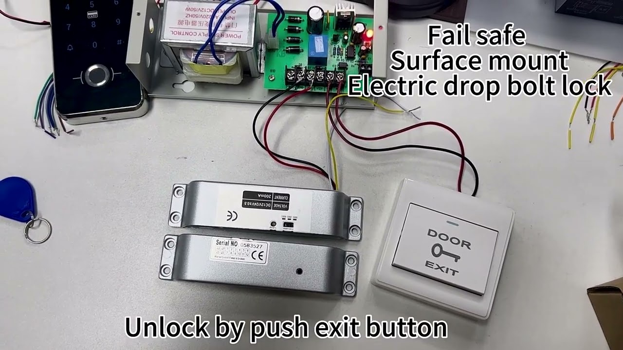 Pure Copper Electric Drop Bolt Lock DC 12V 24V Fail Safe Electronic Door Lock for Access Control