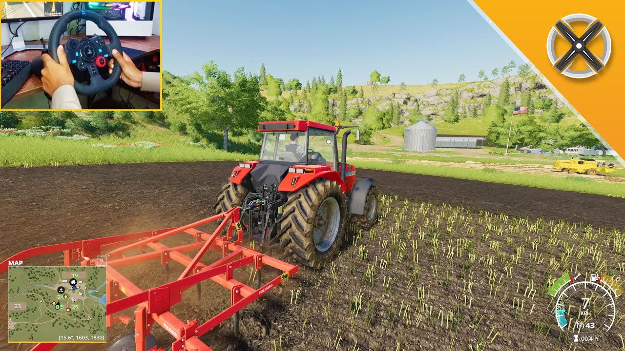 Farming Simulator 19 Logitech G29 Gameplay - Realistic FS19 PC Gameplay