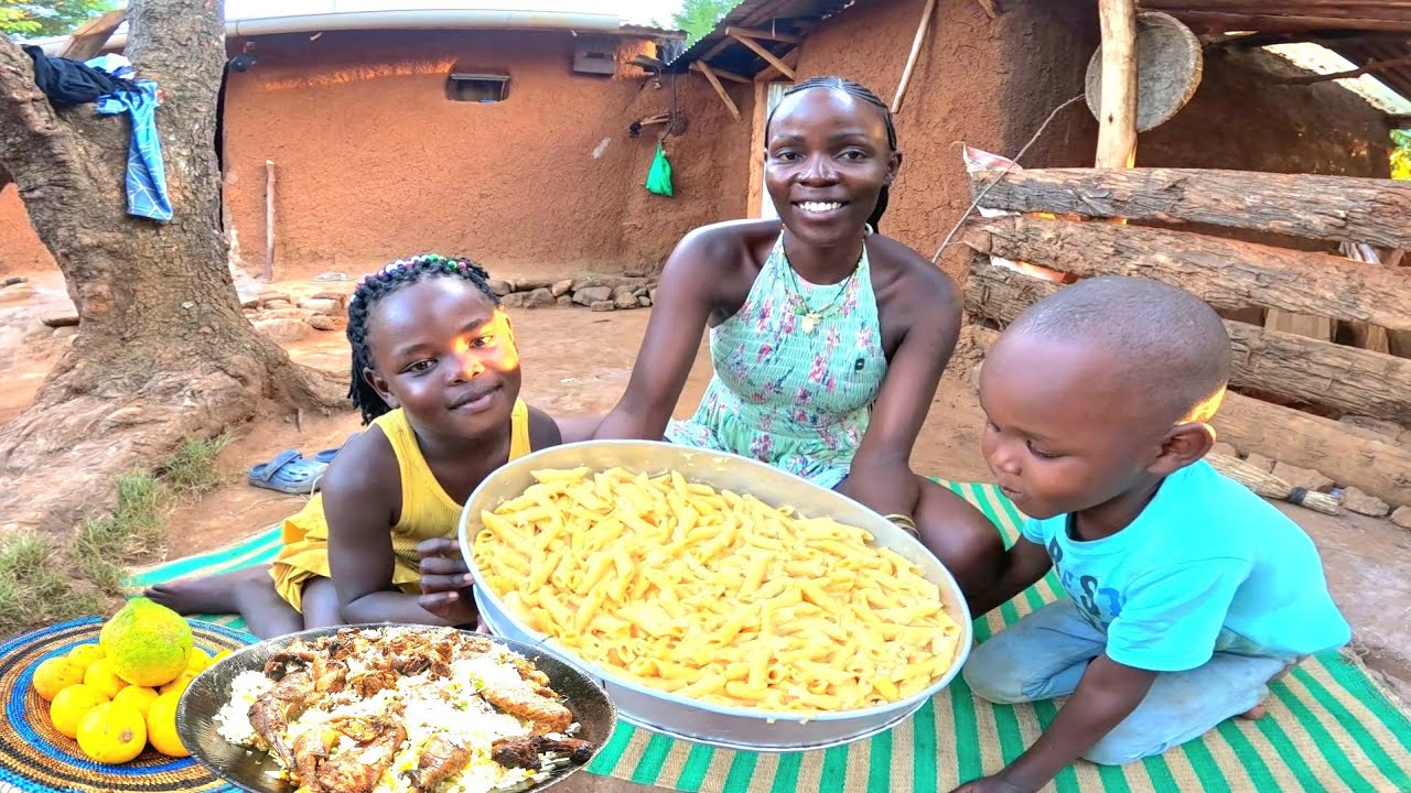 We Tried MAC N' CHEESE  For the First time | My family enjoys Mac n Cheese in the African village 😋