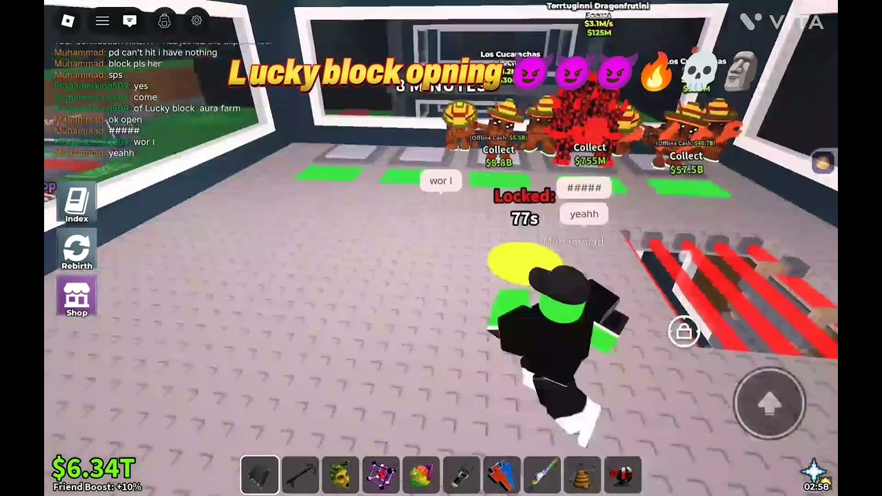 Secret lucky block opning 😈😈🔥🔥☠️ End is crazy💯🐐😈