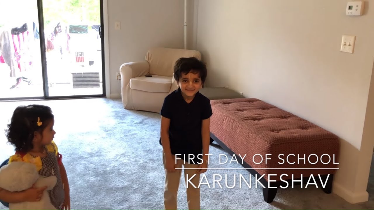First Day of School | Karunkeshav | Son of Lal Govinda Das | Enjoy With Children | Florida USA |