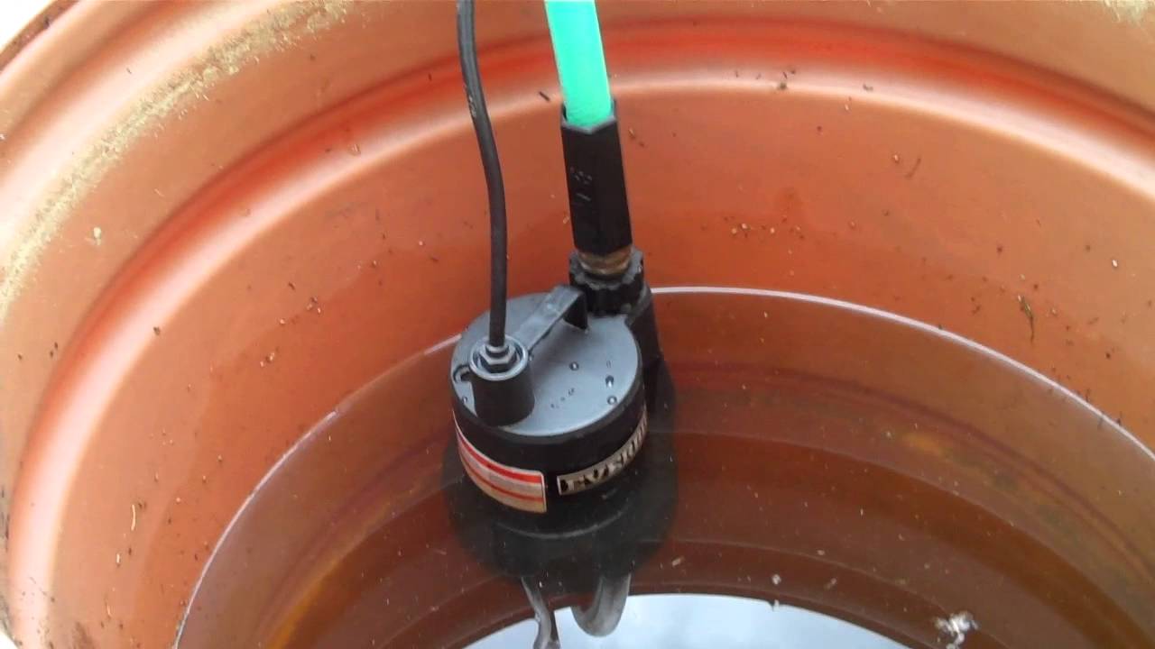 Using Everbilt 1/6 HP Submersible Pump to Empty Rain Barrel