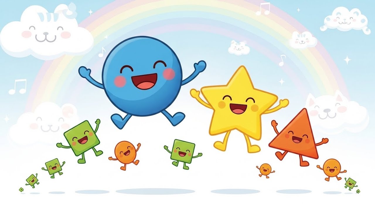 Jumping Shapes Song 🔺⬛⭕ | Learn Shapes for Kids | Fun Nursery Rhymes