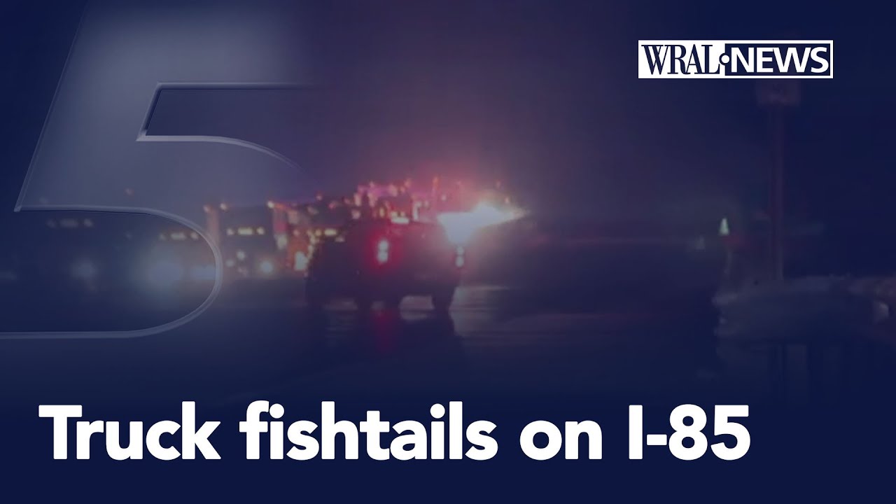 Truck fishtails on I-85