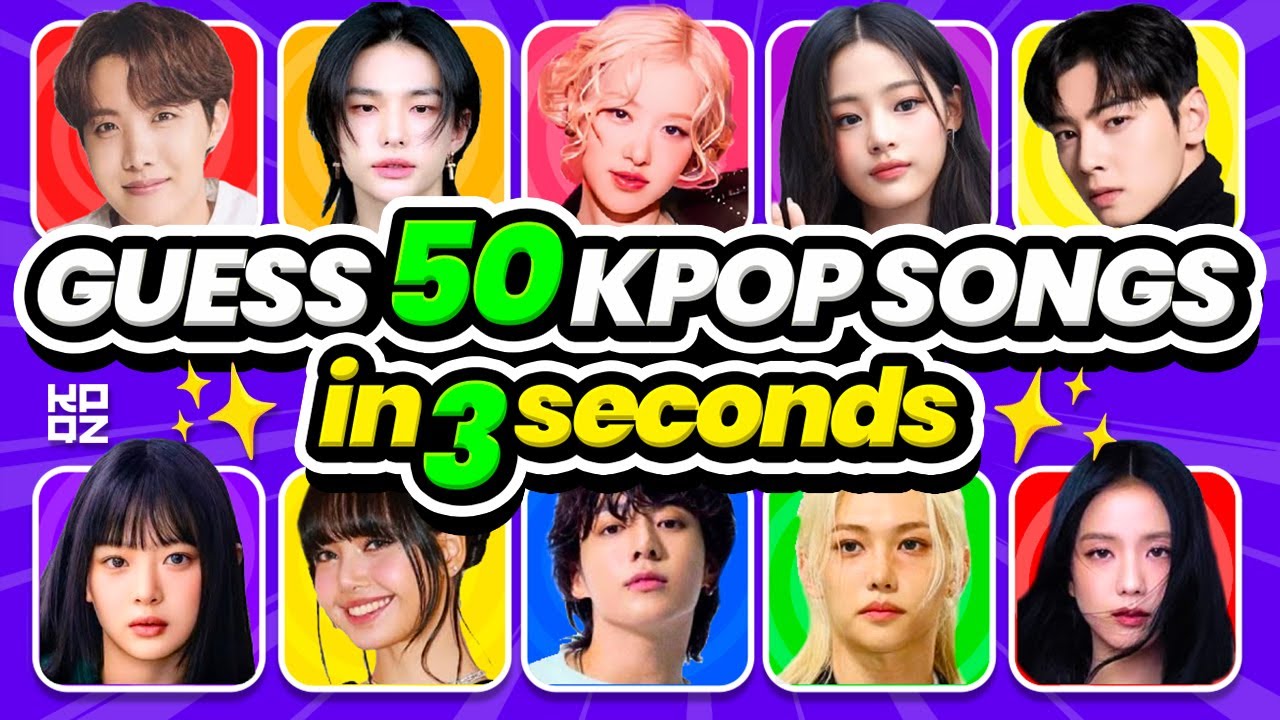 GUESS 50 KPOP SONGS IN 3 SECONDS ⏱️ (ICONIC & POPULAR KPOP SONGS) | KPOP QUIZ 2024