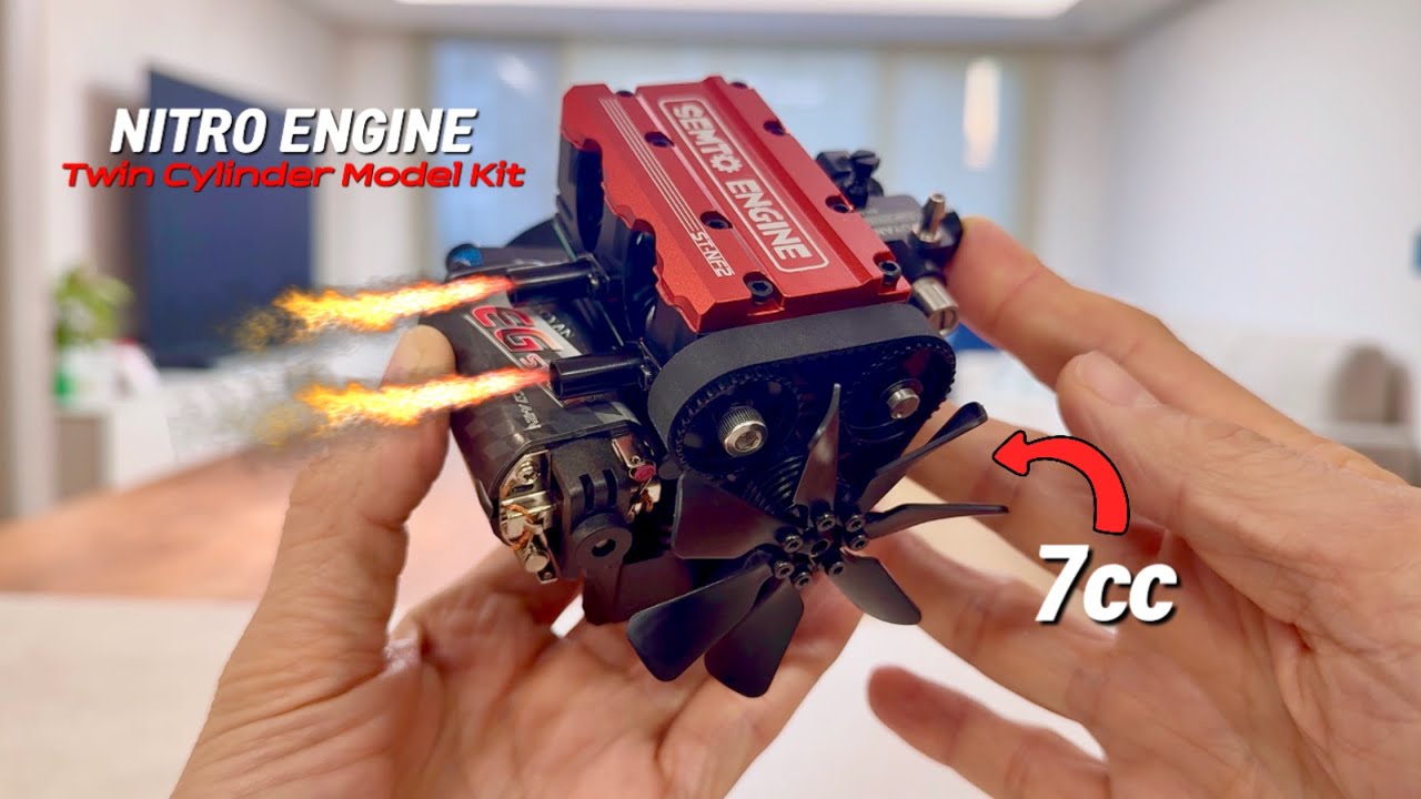 “이게 진짜 엔진이라고요?”🔥SEMTO 2기통 16,000 RPM 울부짖는 엔진 조립 쾌감(16,000 RPM! 7cc 4Stroke Engine) #asmr #rc #engine