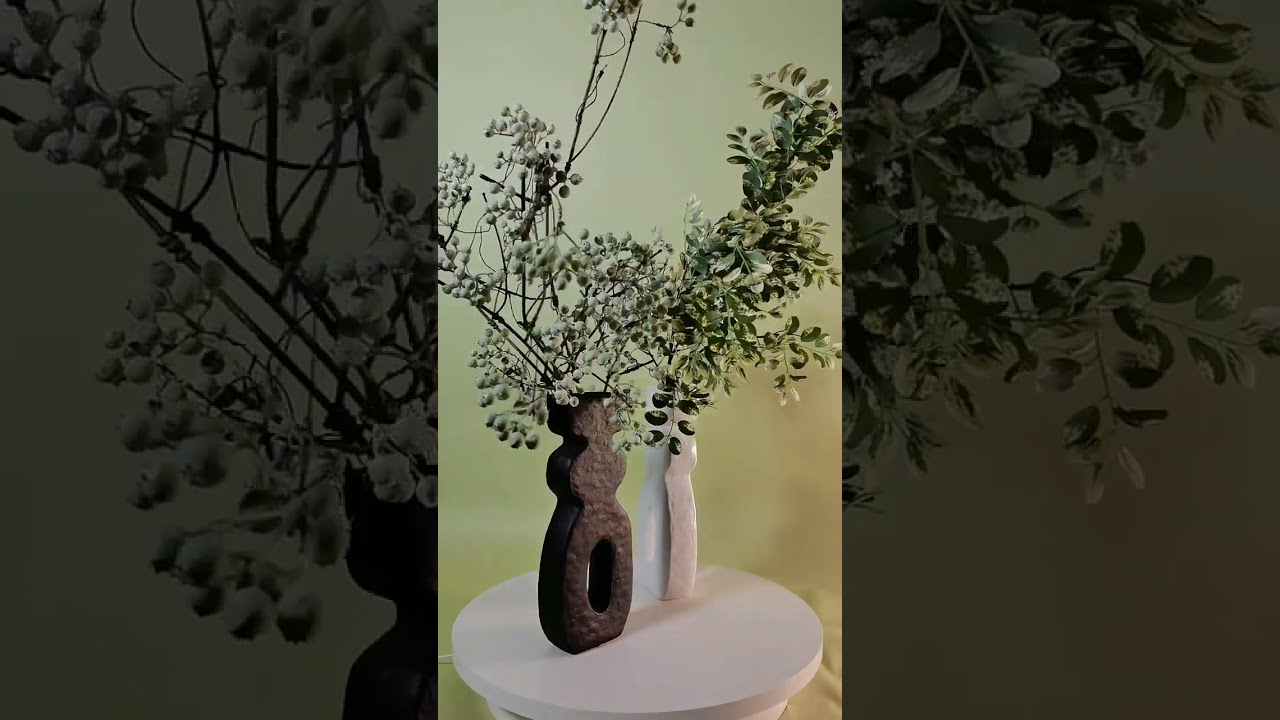 Set of 2 Decorative Ceramic Table Vase Home Accents