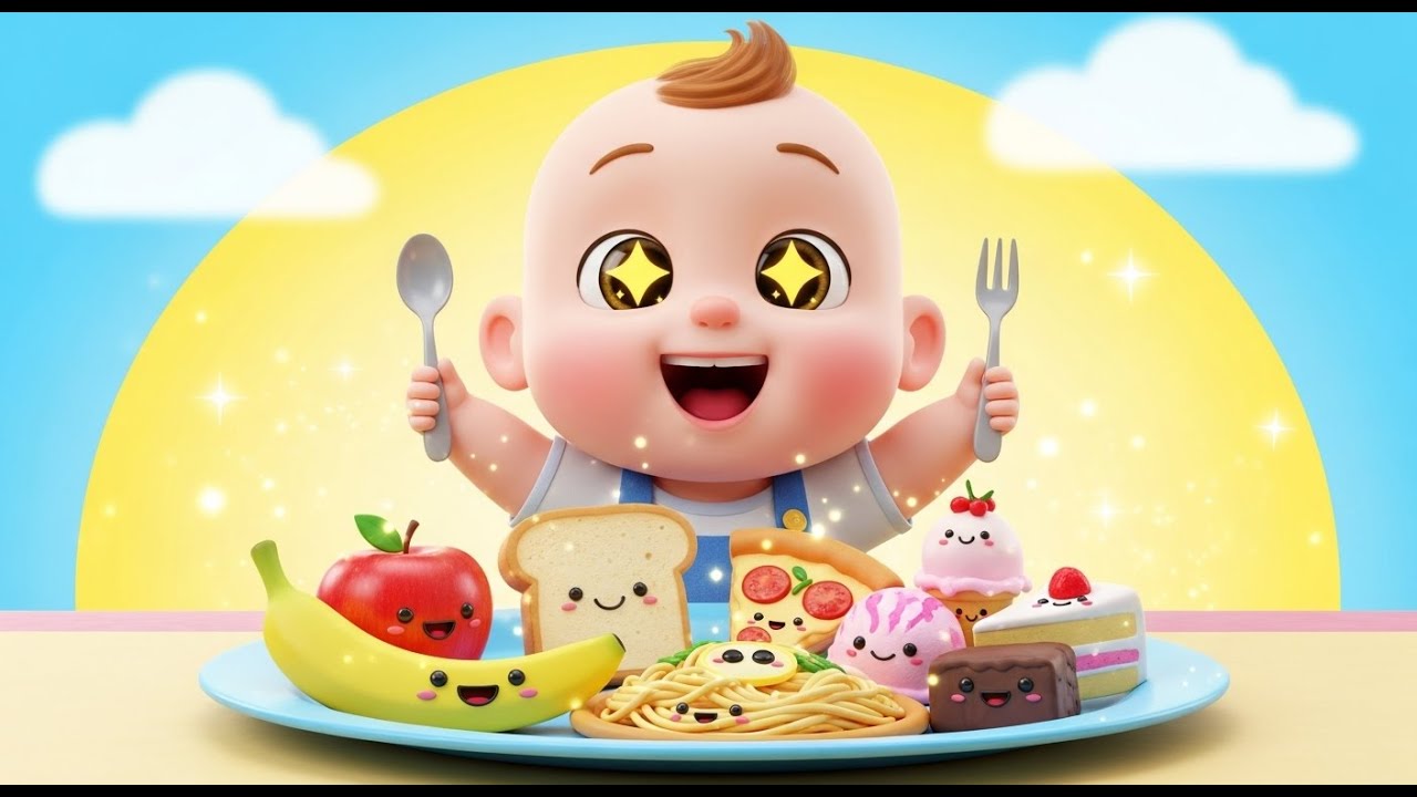 Yummy Yummy Food 🍎🍕 | Fun Eating Song for Kids | Healthy Food Cartoon