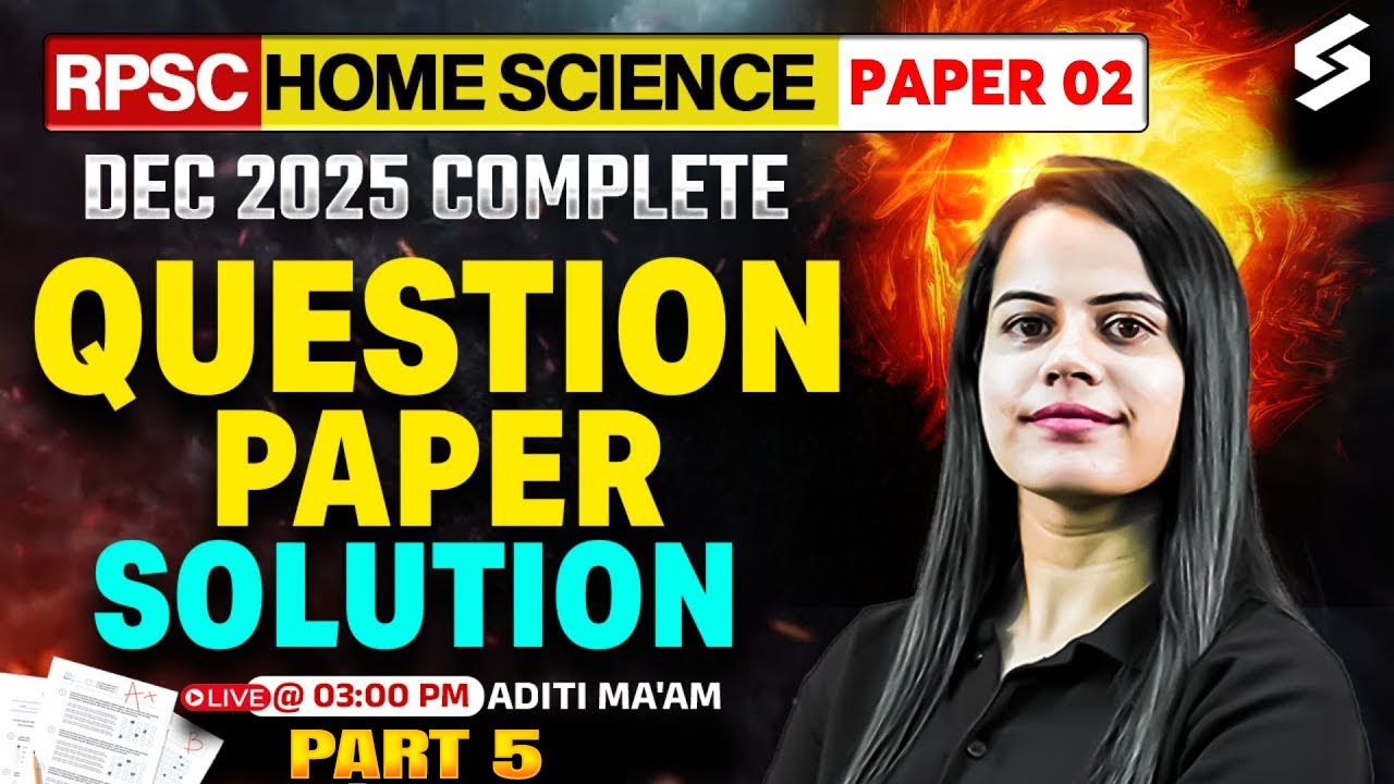 RPSC Assistant Professor Home Science Question Paper 2025 | Assistant Prof. Home Science |Aditi #5