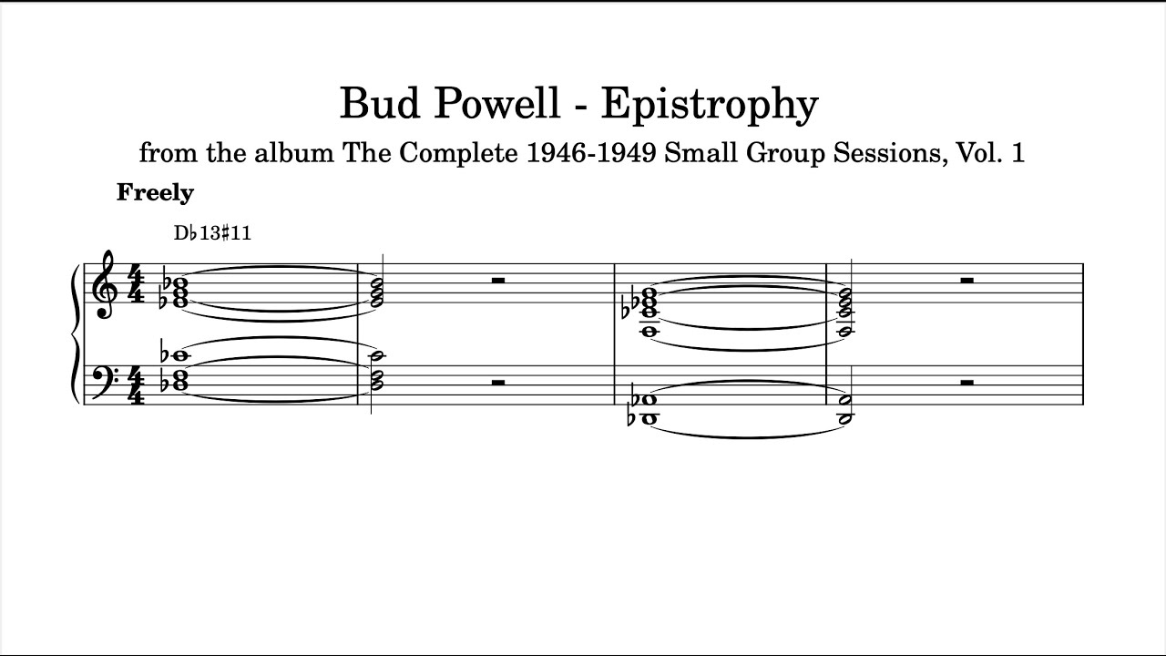 Bud Powell - Epistrophy (1946) - Piano Transcription