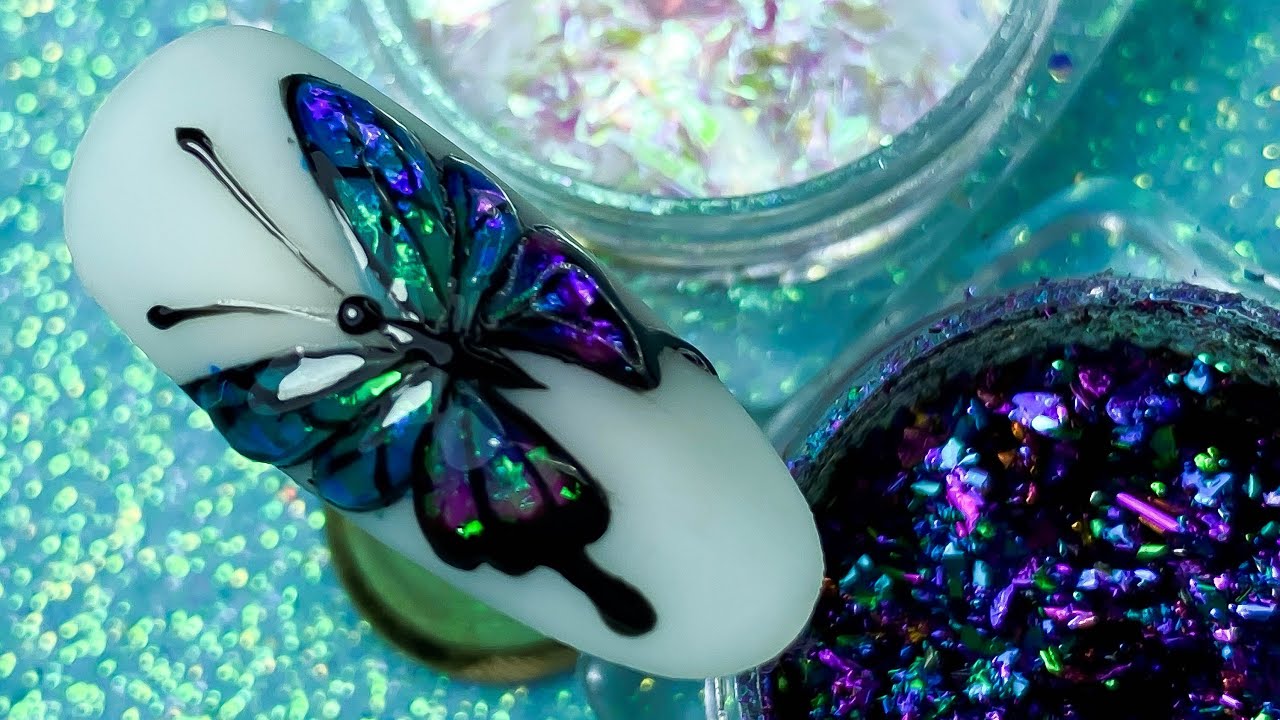 SUPER decoración mariposa NAIL ART - bellisima decoración de uñas con mariposas - arte en tus uñas