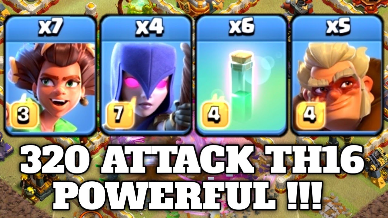 7 ROOT RIDERS + 4 WITCHS + 5 DRUIDS + 6 INVISIBILITY = Best Th16 Attack Strategy | Clash Of Clans.